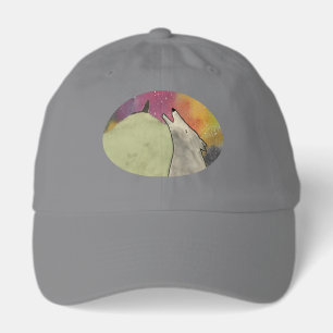 Wolves Howling Against a Galaxy Sky Hat