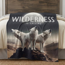 Wolves Howling at Full Moon Wilderness is Calling