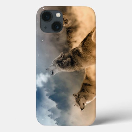 Wolves Howling at Moon iPad Case