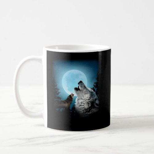 Wolves Howling At The Moon Forest Pack Of Wolf Coffee Mug