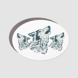 Wolves Howling Car Magnet