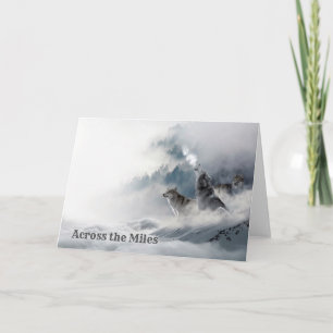 Wolves Howling in Winter Greeting Card