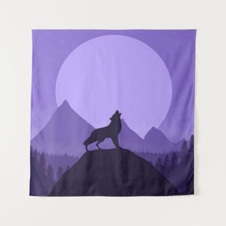 Wolves Howling Moon | Ideal gift for Birthday Tapestry