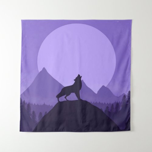Wolves Howling Moon  Ideal gift for Birthday Tapestry