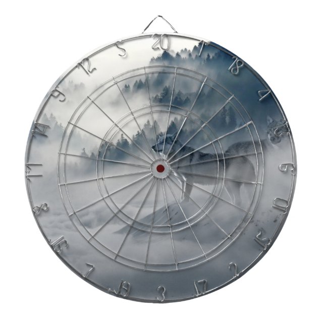 Wolves in a Winter Landscape Dart Board (Front)