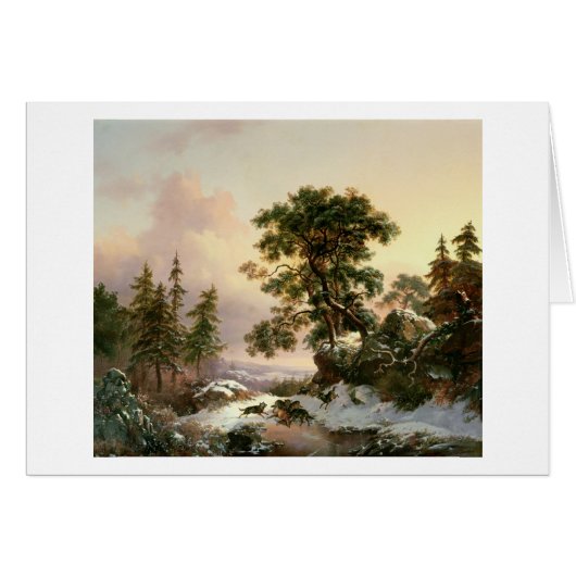 Wolves in a Winter Landscape (oil on panel) (Front Horizontal)