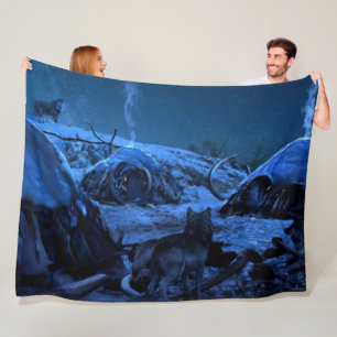 WOLVES in CAMP Fleece Blanket