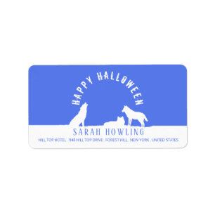 Wolves in Snow, Happy Halloween Label