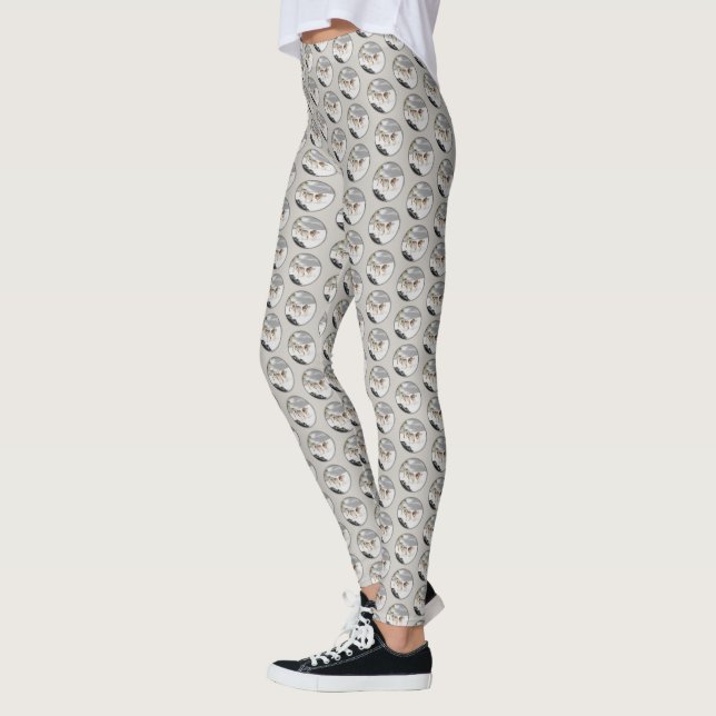 Wolves in Snow Painting - Original Wildlife Art Leggings (Left)