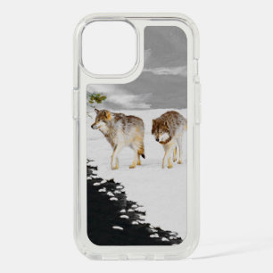 Wolves in Snow Painting - Original Wildlife Art iPhone 15 Case