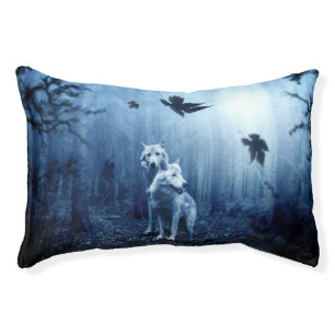 Wolves in the Forest at Dawn Pet Bed