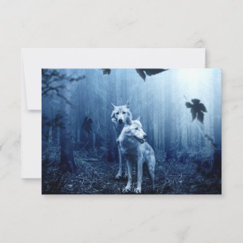 Wolves in the Forest at Dawn Thank You Card