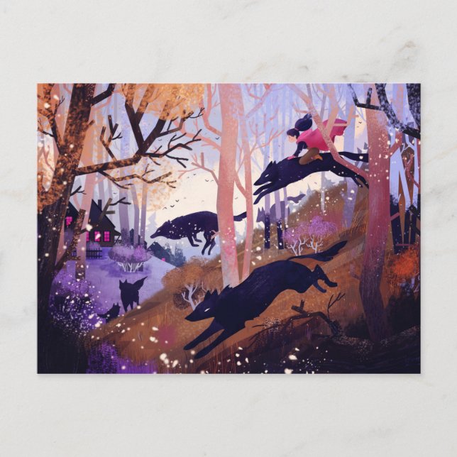 Wolves in the Forest Postcard (Front)