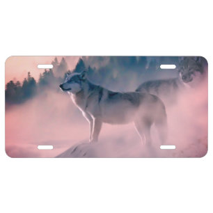 wolves in the sunrise license plate