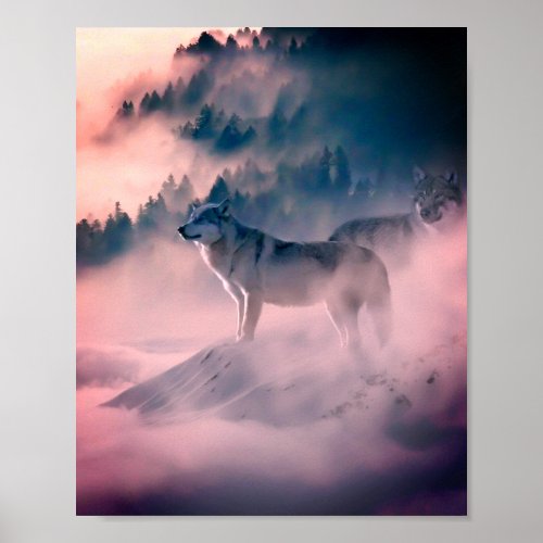 wolves in the sunrise poster