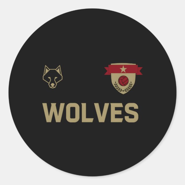 Wolves Jersey Classic Round Sticker (Front)