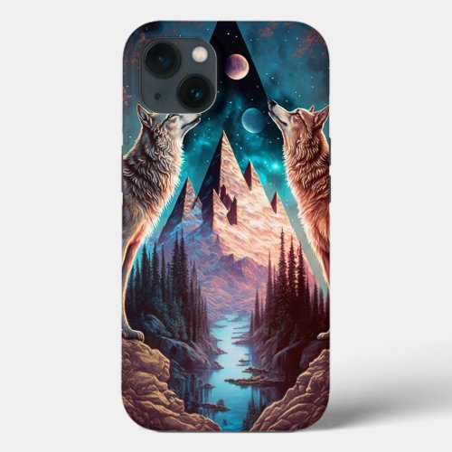 Wolves Mountain Visionary Fantasy Art iPhone 13 Case