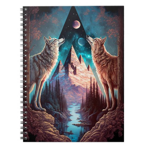 Wolves Mountain Visionary Fantasy Art Notebook