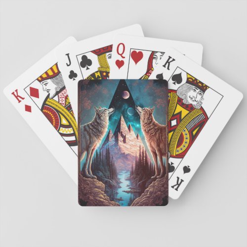 Wolves Mountain Visionary Fantasy Art Poker Cards