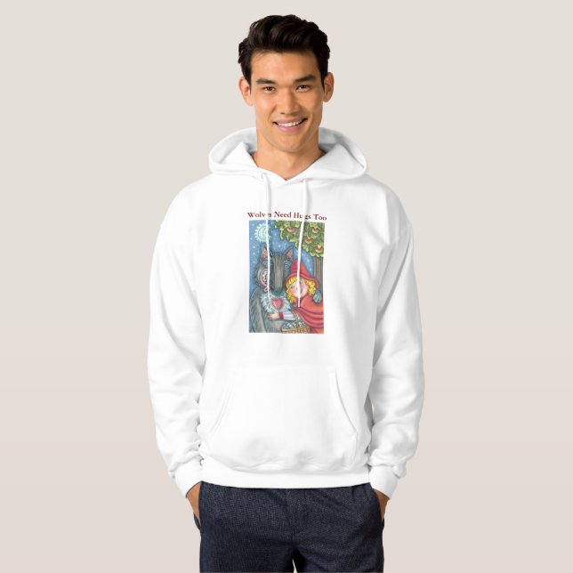 Wolves Need Hugs Too, HOODED SWEATSHIRT *Customize (Front Full)