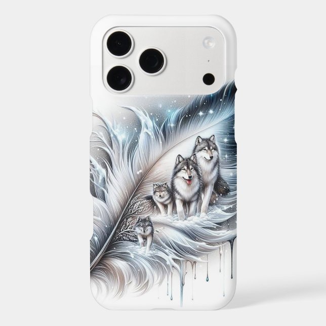 Wolves on Feather Case-Mate iPhone Case (Back)