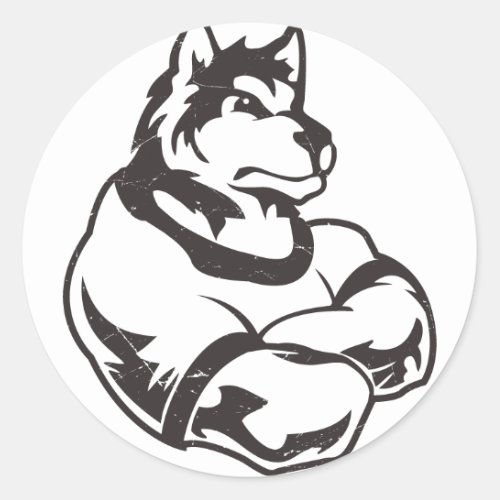 Wolves or Wolf Mascot Classic Round Sticker