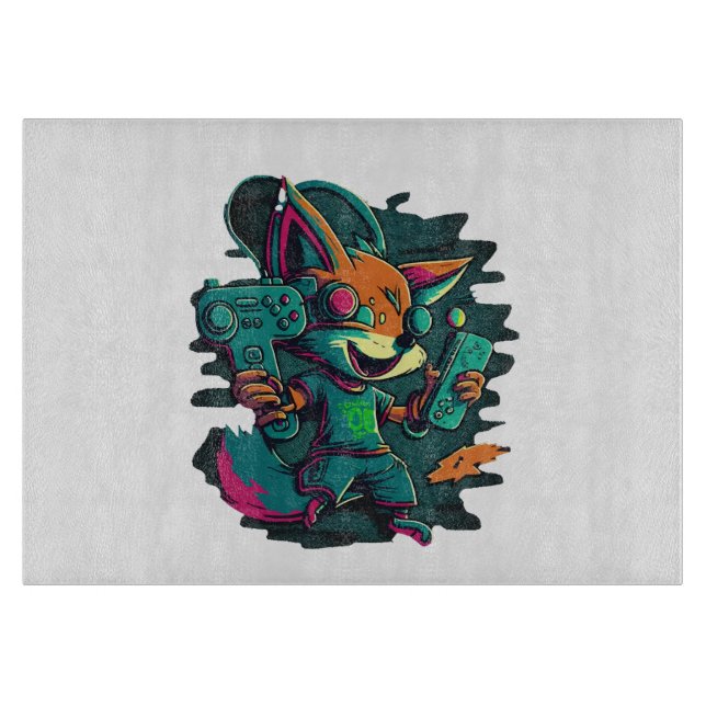 Wolves play games cutting board (Front)