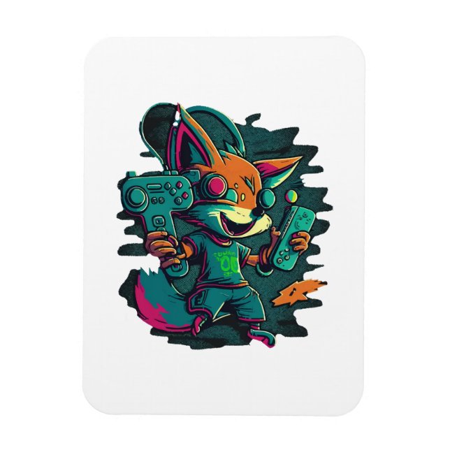 Wolves play games magnet (Vertical)