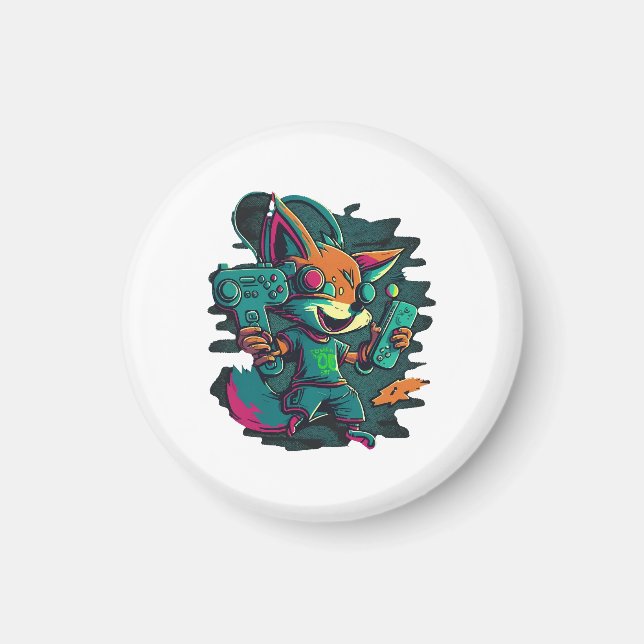 Wolves play games magnet (Front)