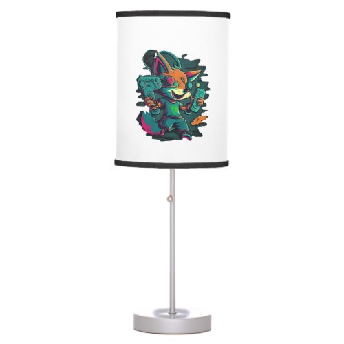 Wolves play games table lamp