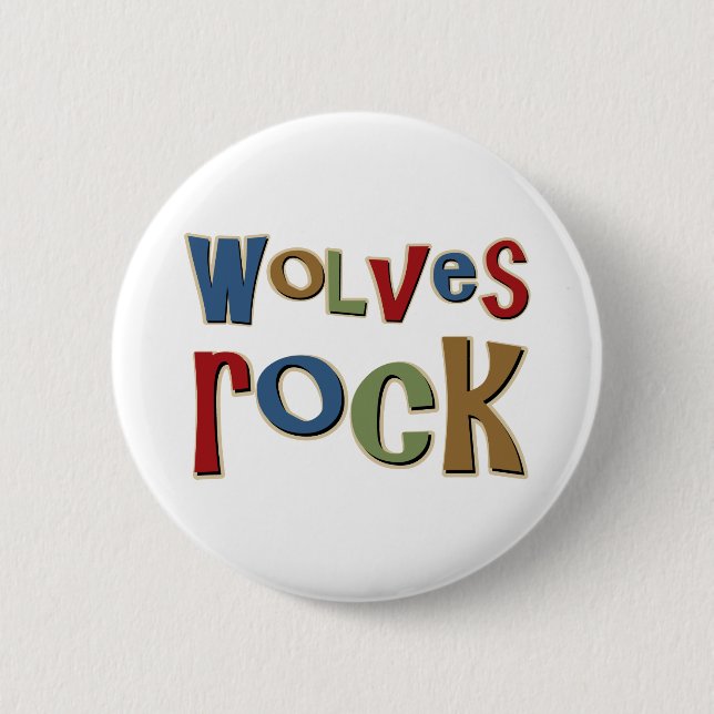 Wolves Rock Pinback Button (Front)
