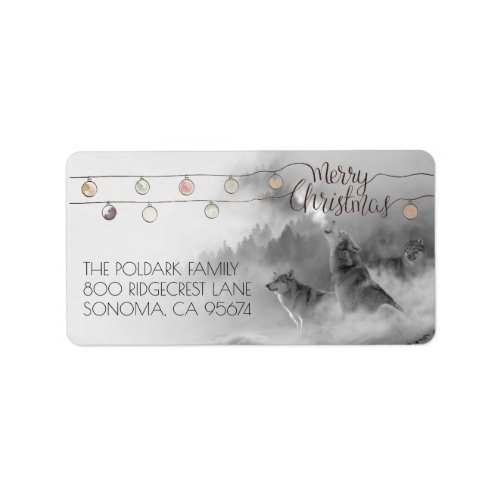 Wolves Snow Wilderness Holiday Return Address Label