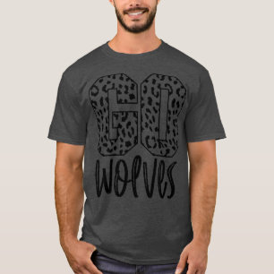 Wolves Team Mascot School Spirit Game Night Leopar T-Shirt