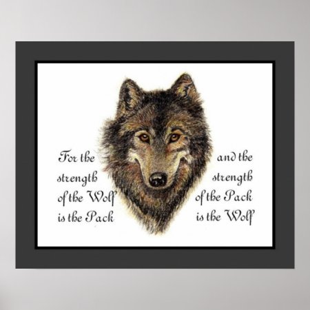 Wolves, Watercolor Wolf & Pack Quote, Nature Poster
