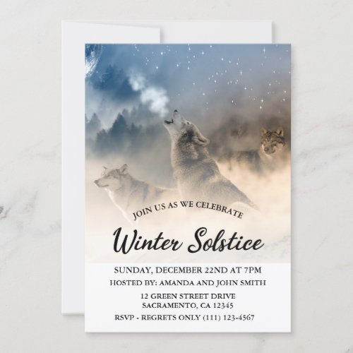 Wolves Winter Solstice Celebration Invitation