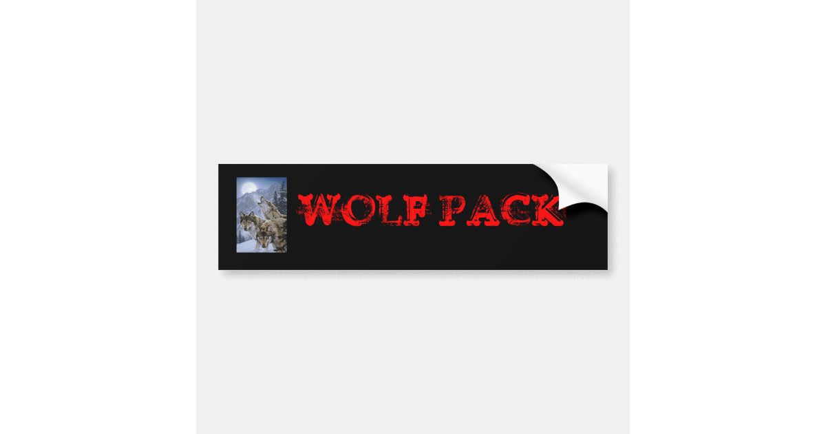 Wolves, WOLF PACK Bumper Sticker Zazzle