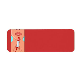 woman716 WOMAN RED LIPSTICK FASHION STYLE SALON BE Label