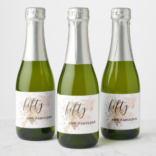 Woman 50 And Fabulous 50th Birthday Sparkling Wine Label