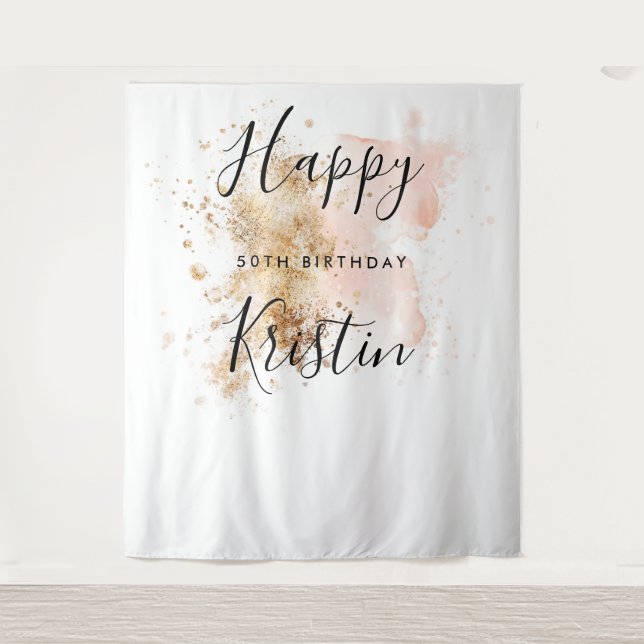 Woman 50th Birthday Photo Booth Backdrop (Front)