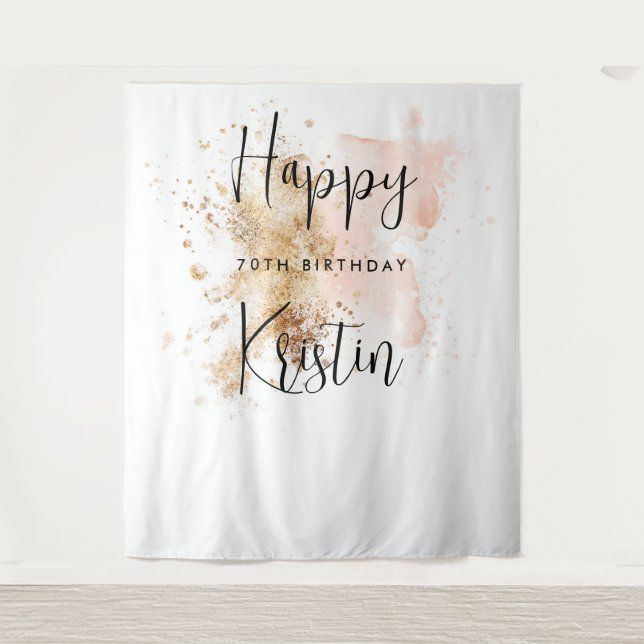 Woman 70th Birthday Photo Booth Backdrop (Front)