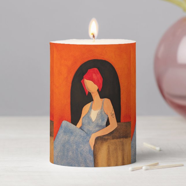 "Woman (87)" Pillar Candle (In Situ)