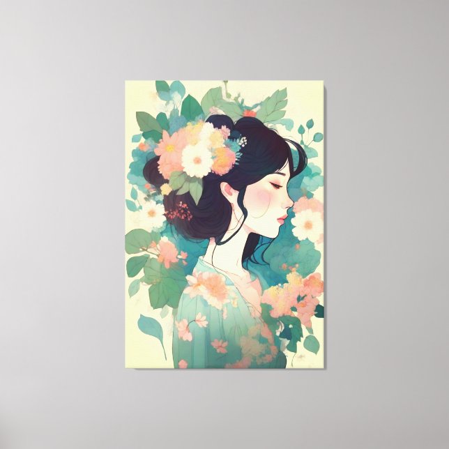 Woman abstract canvas print (Front)