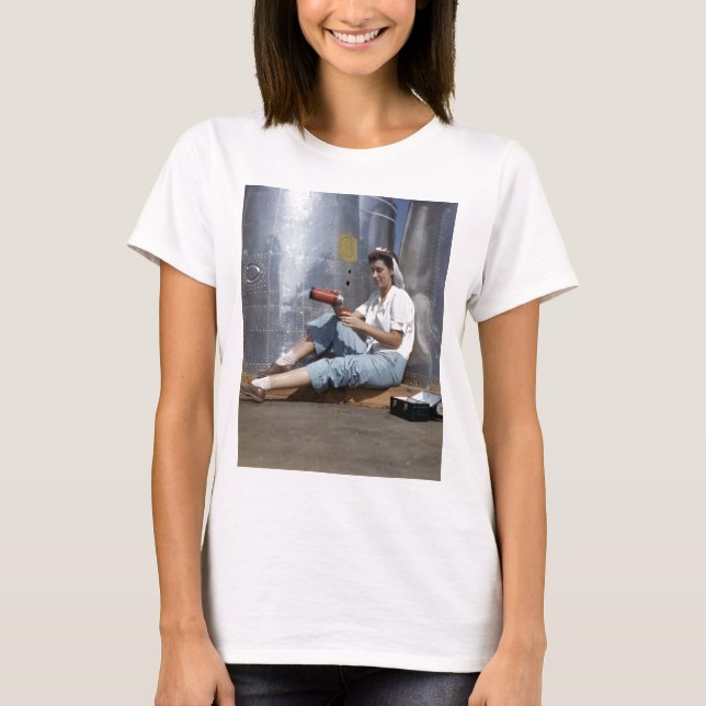 Woman Aircraft Plant Worker 1942 T-Shirt (Front)