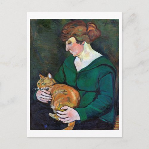 Woman and Cat Suzanne Valadon Postcard