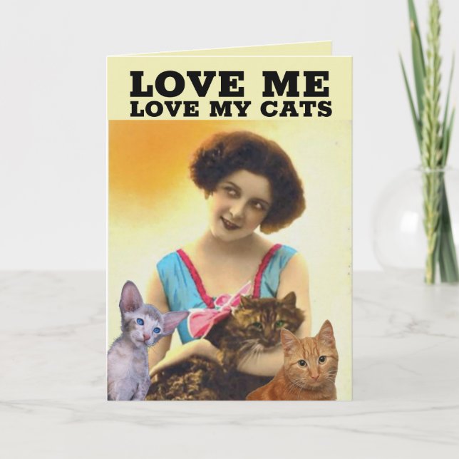 WOMAN AND CATS (CAT MOM) BIRTHDAY CARDS (Front)