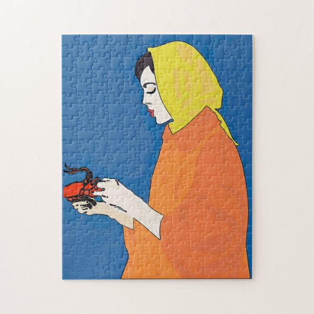 Woman and Crawfish Jigsaw Puzzle (Vertical)