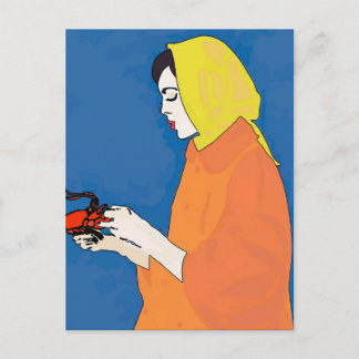 Woman and Crawfish Postcard