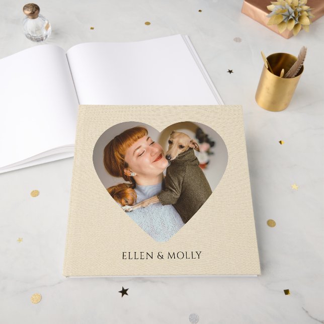 Woman And Dog Photo Album Book (Front Open)