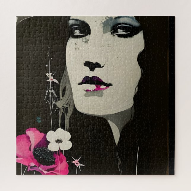 Woman and Flowers Jigsaw Puzzle (Vertical)