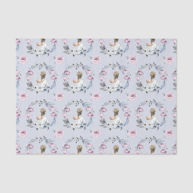 Woman and Flowers Tissue Paper (Front)